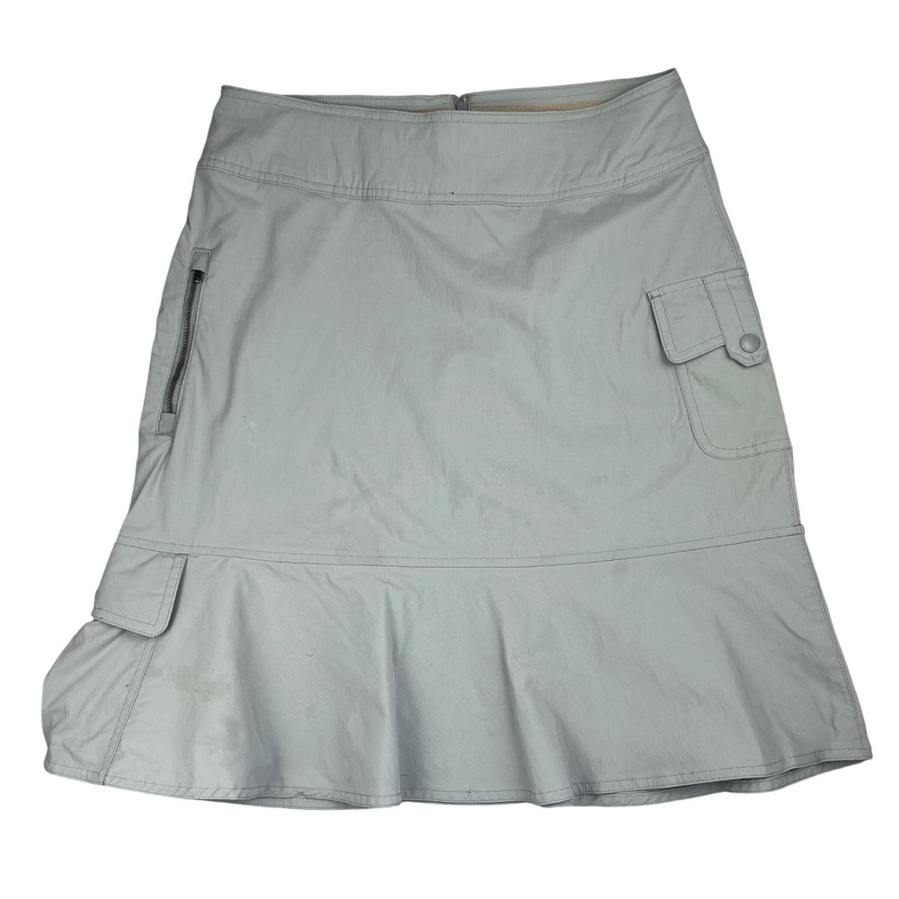 Royal Robbins Womens Size 4 Gray Cargo Outdoor Hiking Utility Skirt Flared Hem